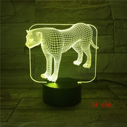 7 Colors Changeable Acrylic Leopards 3D Night Light LED Bedroom NightLight USB Table Lamp Baby Lighting Decor Kids Gift AW-656