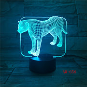 7 Colors Changeable Acrylic Leopards 3D Night Light LED Bedroom NightLight USB Table Lamp Baby Lighting Decor Kids Gift AW-656