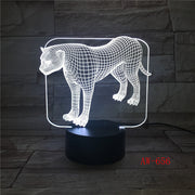 7 Colors Changeable Acrylic Leopards 3D Night Light LED Bedroom NightLight USB Table Lamp Baby Lighting Decor Kids Gift AW-656
