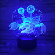 3D USB Children'S Bedside Sleep Led Decoration Creative Night Lights 7 Colors Visual Crab Table Lamp Lighting Fixtures AW-661