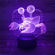 3D USB Children'S Bedside Sleep Led Decoration Creative Night Lights 7 Colors Visual Crab Table Lamp Lighting Fixtures AW-661