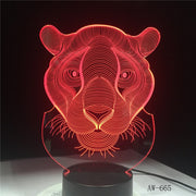 3D LED Night Lights Tiger 7 Colors Light for Home Decoration Lamp Amazing Visualization Optical Illusion Awesome Gift AW-665