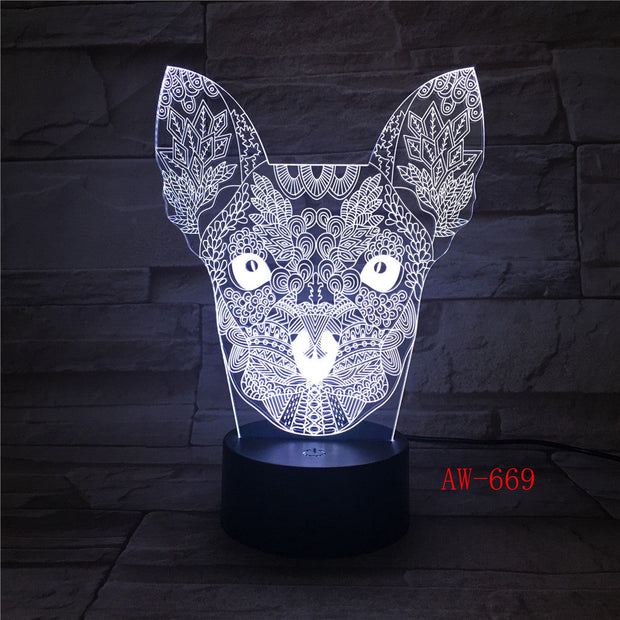 3D Cat LED Night Light USB Charging Animal Shape Indoor Decoration Lamp Kids Night Lamps For Room Indoor Light Dropship AW-669