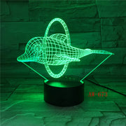 2019 Lovely Naughty 3D Dolphin Design LED Table Lamp with USB Cable NightLights as Children & Kids Gifts Dropshipping AW-673