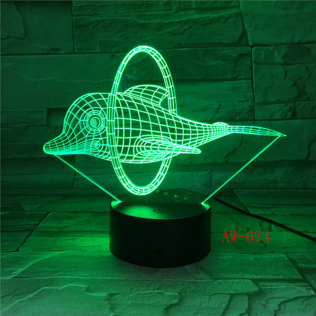 2019 Lovely Naughty 3D Dolphin Design LED Table Lamp with USB Cable NightLights as Children & Kids Gifts Dropshipping AW-673