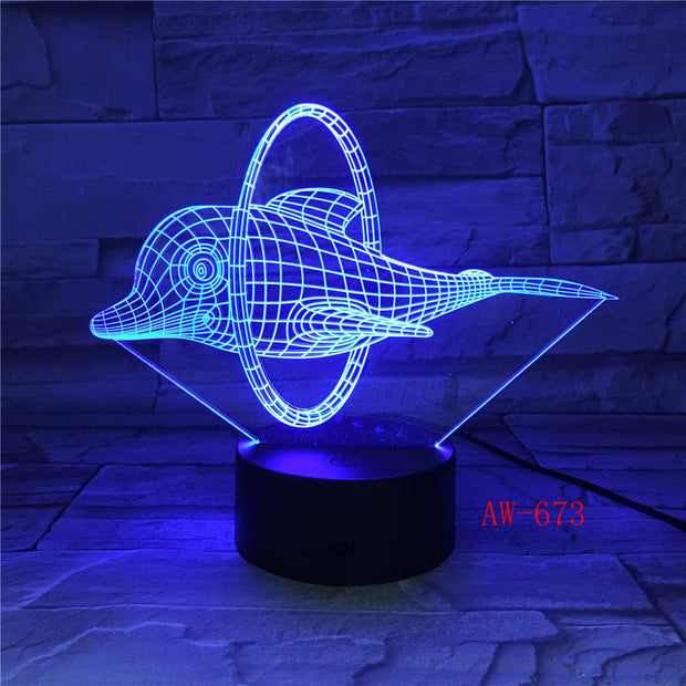 2019 Lovely Naughty 3D Dolphin Design LED Table Lamp with USB Cable NightLights as Children & Kids Gifts Dropshipping AW-673