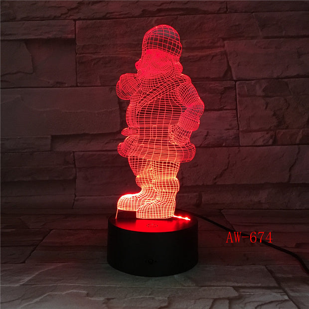 3D Stereoscopic Visual Creative Atmosphere of Santa Claus 7 Color Change Table Lamp Bedroom LED Night Light Dropship AW-674