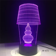 USB LED Night Light Lotus Flower 3D 7color holiday Desk Lamp Switch Lantern Touch laser para Christmas Gift Decoration AW-675