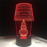 USB LED Night Light Lotus Flower 3D 7color holiday Desk Lamp Switch Lantern Touch laser para Christmas Gift Decoration AW-675