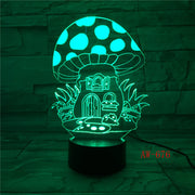 Fairy Mushroom House 3D Lamp