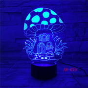 Fairy Mushroom House 3D Lamp