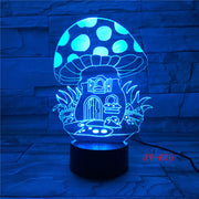 Fairy Mushroom House 3D Lamp