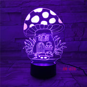 Fairy Mushroom House 3D Lamp