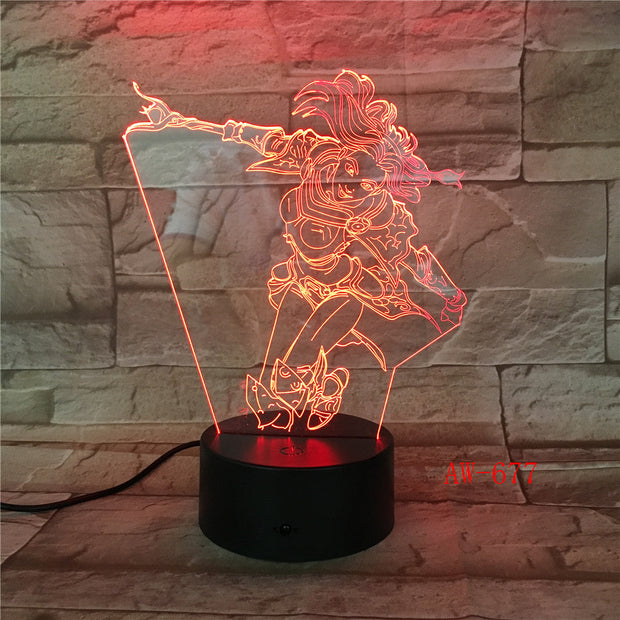 Wonder Woman DC 3D LED Night light Decoration lamp Bedroom Sleep Light 7 Color Change Boy Kid Girl RC Christmas Gift Toy AW-677
