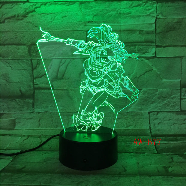 Wonder Woman DC 3D LED Night light Decoration lamp Bedroom Sleep Light 7 Color Change Boy Kid Girl RC Christmas Gift Toy AW-677