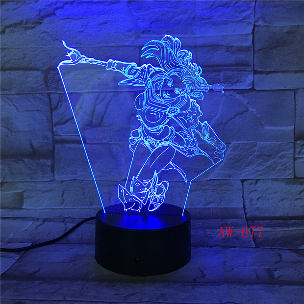 Wonder Woman DC 3D LED Night light Decoration lamp Bedroom Sleep Light 7 Color Change Boy Kid Girl RC Christmas Gift Toy AW-677