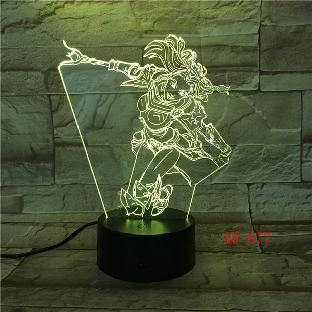 Wonder Woman DC 3D LED Night light Decoration lamp Bedroom Sleep Light 7 Color Change Boy Kid Girl RC Christmas Gift Toy AW-677