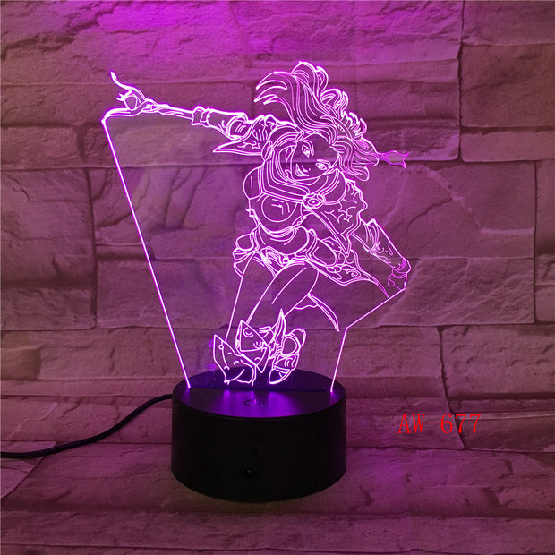 Wonder Woman DC 3D LED Night light Decoration lamp Bedroom Sleep Light 7 Color Change Boy Kid Girl RC Christmas Gift Toy AW-677