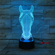 USB Novelty Gifts 7 Colors Changing Animal Horse LED Night light 3D Desk Table Lamp USB touch Baby Kid Sleeping Decorate AW-689