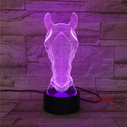 USB Novelty Gifts 7 Colors Changing Animal Horse LED Night light 3D Desk Table Lamp USB touch Baby Kid Sleeping Decorate AW-689