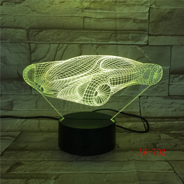 Your Racing Car 3D LED 7 Color Lamp Visual Led Night Lights For Kids Touch Usb Table Lampara Lampe Drop shipping AW-702