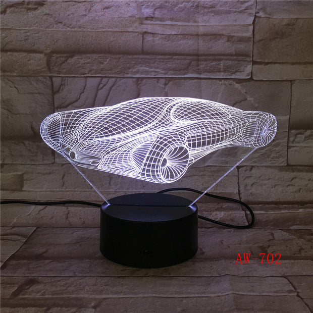 Your Racing Car 3D LED 7 Color Lamp Visual Led Night Lights For Kids Touch Usb Table Lampara Lampe Drop shipping AW-702