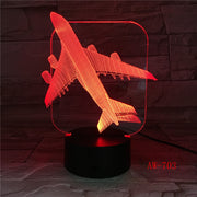 3D Aircraft Warplane Model Creative Night Light Touch Jet Plane Desk Lamp LED Illusion Lamp Bedside Lamp Cool Toy 50% Discount