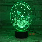 USB Night Light 3D Visual illusion lamp Children New Year Gifts Table Light Skull Guitar Snowman Color Change LED lights AW-705