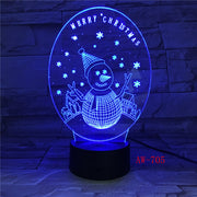 USB Night Light 3D Visual illusion lamp Children New Year Gifts Table Light Skull Guitar Snowman Color Change LED lights AW-705