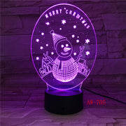 USB Night Light 3D Visual illusion lamp Children New Year Gifts Table Light Skull Guitar Snowman Color Change LED lights AW-705