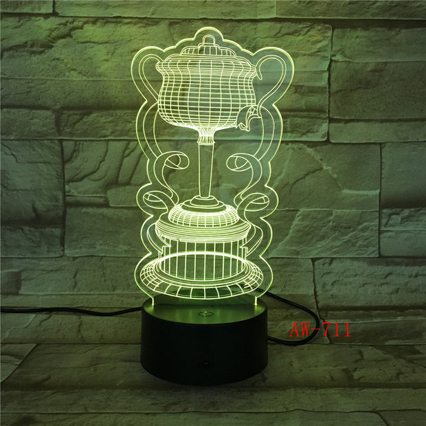 Novelty Aladdin Magic Lamp 3D LED 7 Colors Changing Atmosphere Baby Sleep Night Lights Desk Table Lamp Home Decor Gifts AW-711