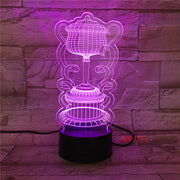 Novelty Aladdin Magic Lamp 3D LED 7 Colors Changing Atmosphere Baby Sleep Night Lights Desk Table Lamp Home Decor Gifts AW-711