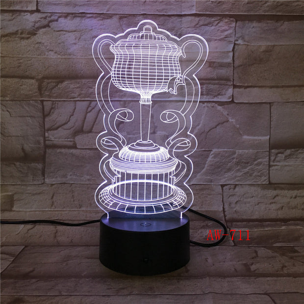 Novelty Aladdin Magic Lamp 3D LED 7 Colors Changing Atmosphere Baby Sleep Night Lights Desk Table Lamp Home Decor Gifts AW-711