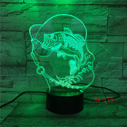 7 Color Changing Fish 3D led Lamp USB Charge Fishing 3D night light Desk lamp Touch Button Table Lamps Gifts for Kids AW-713
