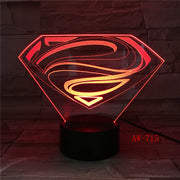 3D LED DC Superman Logo Symbol Light Night Desk Table Lamp 7 Color Change Flashlight USB RGB Controler Toy Kids Gift AW-715