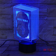 The Bible Model 3D Bulbing Light Visual Illusion LED Atmosphere Lamp Colorful Night Lights Touch USB Table Lampara Lamp AW-718