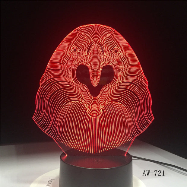 3D LED Lamp Vulture Owl Desk Night Light 7 Color Change Remote Controller Holiday Decor Christmas Gift boy Baby Toy Lava AW-721