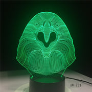 3D LED Lamp Vulture Owl Desk Night Light 7 Color Change Remote Controller Holiday Decor Christmas Gift boy Baby Toy Lava AW-721