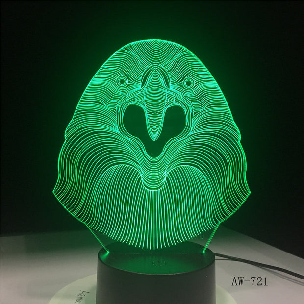 3D LED Lamp Vulture Owl Desk Night Light 7 Color Change Remote Controller Holiday Decor Christmas Gift boy Baby Toy Lava AW-721