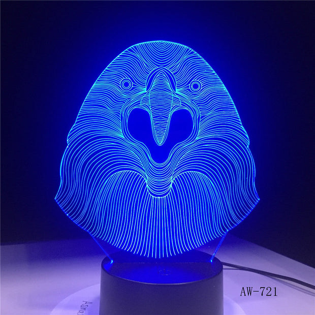 3D LED Lamp Vulture Owl Desk Night Light 7 Color Change Remote Controller Holiday Decor Christmas Gift boy Baby Toy Lava AW-721