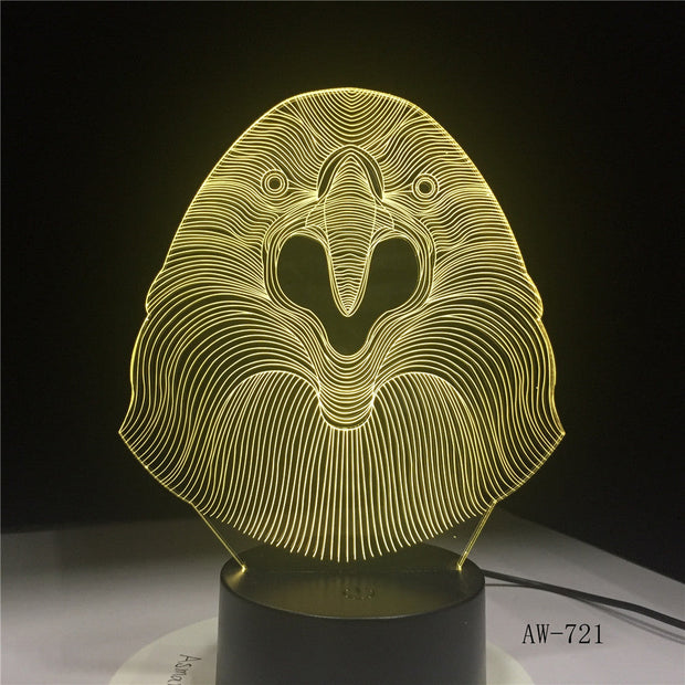 3D LED Lamp Vulture Owl Desk Night Light 7 Color Change Remote Controller Holiday Decor Christmas Gift boy Baby Toy Lava AW-721