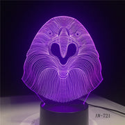 3D LED Lamp Vulture Owl Desk Night Light 7 Color Change Remote Controller Holiday Decor Christmas Gift boy Baby Toy Lava AW-721