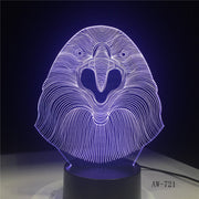 3D LED Lamp Vulture Owl Desk Night Light 7 Color Change Remote Controller Holiday Decor Christmas Gift boy Baby Toy Lava AW-721