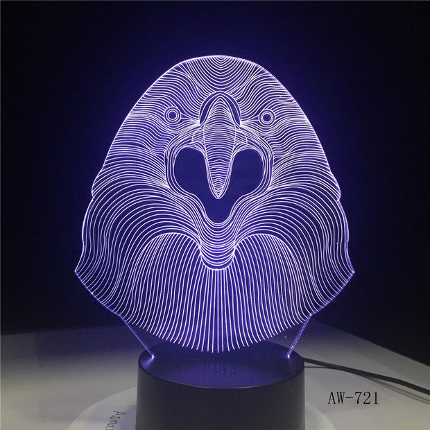 3D LED Lamp Vulture Owl Desk Night Light 7 Color Change Remote Controller Holiday Decor Christmas Gift boy Baby Toy Lava AW-721