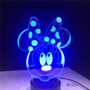3D Cartoon Minnie Mouse LED RGBW Night Light 7 Color Change Desk Table USB Lamp for Child Kids Gift Novelty Home Decor AW-724