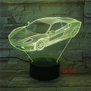 7 Colors Change Home Decor Light Fixture LED Car Shape Light USB 3D Luminarias Vehicle Modelling Night Light Desk Lamp AW-730