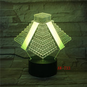Pyramid in Mexico Light 7 Colors Changing Lamp USB Bedside Table Night Light Bedroom Decor Gifts 3D Light LED Night light AW-733