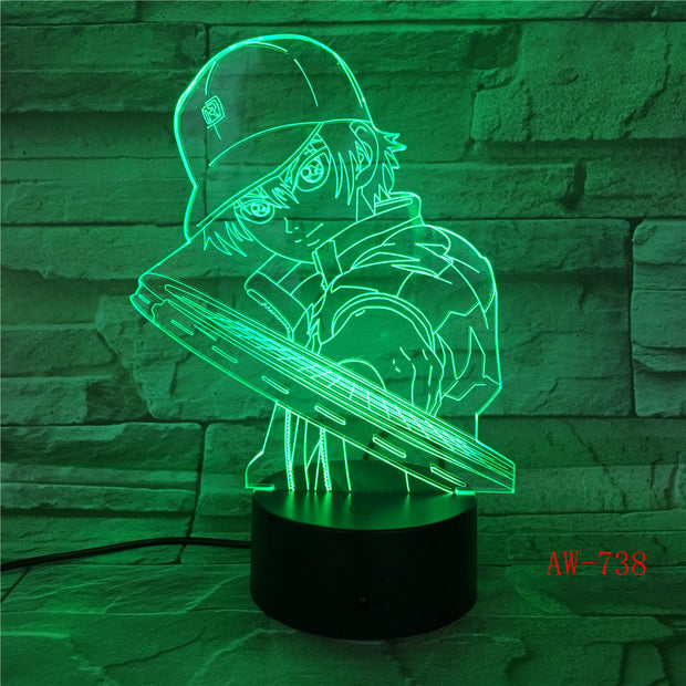 3D Led Vision Anime Luffy Modelling Night Light Usb One Piece Table Lamp 7 Colors Changing Home Decor Light Fixtures AW-738