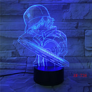 3D Led Vision Anime Luffy Modelling Night Light Usb One Piece Table Lamp 7 Colors Changing Home Decor Light Fixtures AW-738