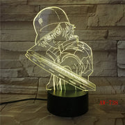 3D Led Vision Anime Luffy Modelling Night Light Usb One Piece Table Lamp 7 Colors Changing Home Decor Light Fixtures AW-738